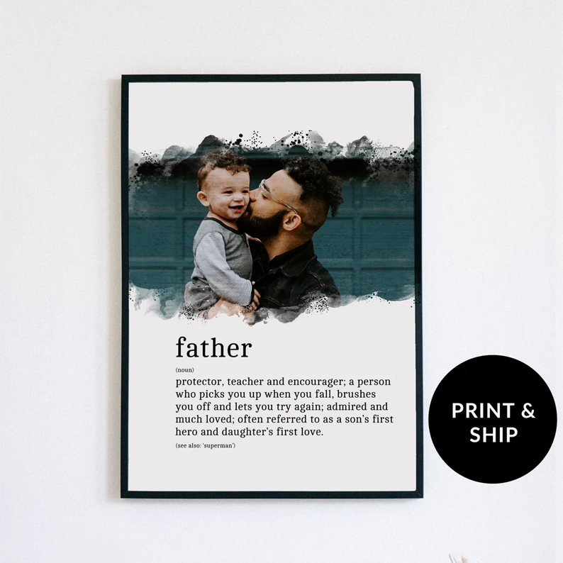 Personalized Father Quote Poster Custom Dad Portrait Dad Gift From Daughter Personalized Gifts For Dad Fathers Day Gift